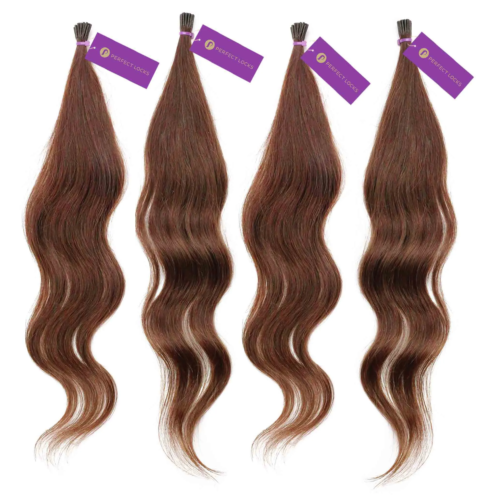 4 x Wavy Fusion I-Tip Hair Extension Bundle Deal