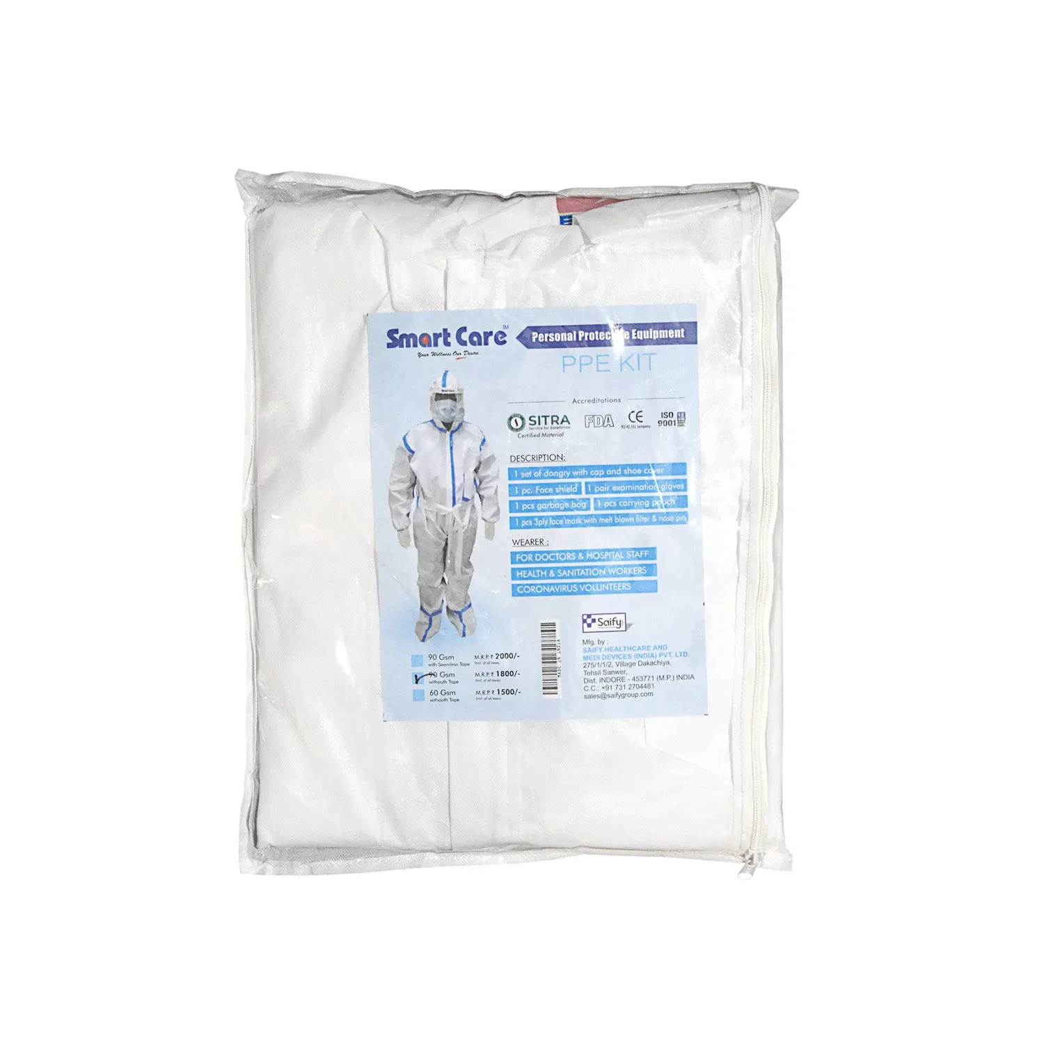 SMART CARE PPE KIT WITHOUT TAPE 90GSM
